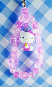 【震撼精品百貨】Hello Kitty 凱蒂貓 手機吊飾-粉花 震撼日式精品百貨