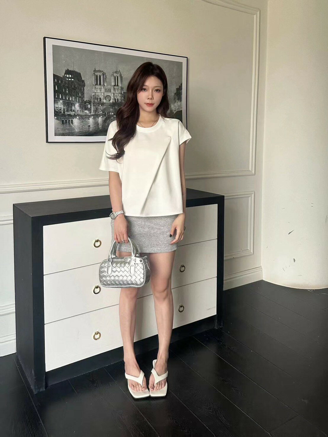 簡約設計感斜褶氣質上衣-5色    【B393180】