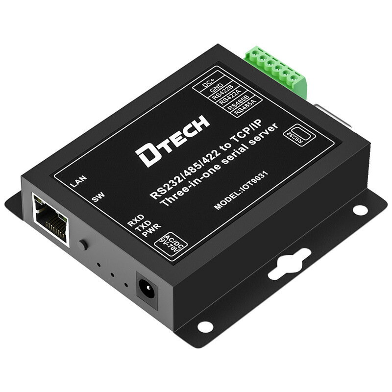 【易控王】RS232/485/422轉TCP/IP序列埠伺服器 含外接電源 壁掛耳 (40-750-06)