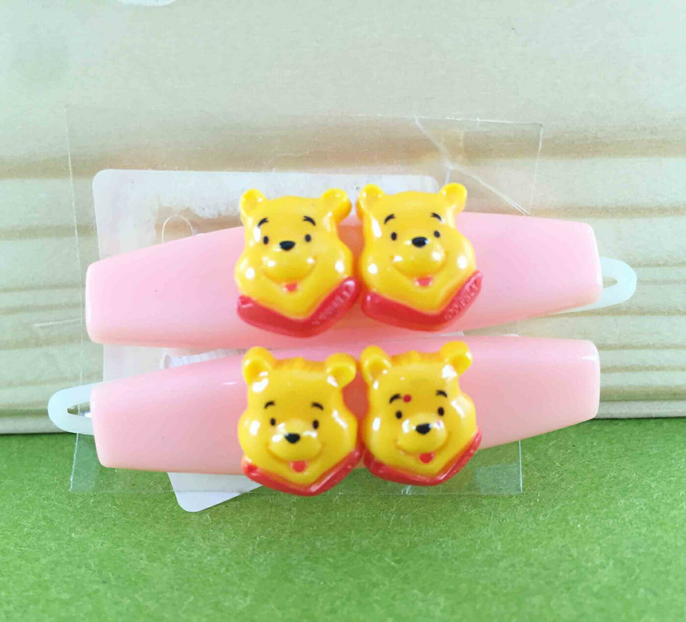 【震撼精品百貨】Winnie the Pooh 小熊維尼 2入髮夾-粉 震撼日式精品百貨