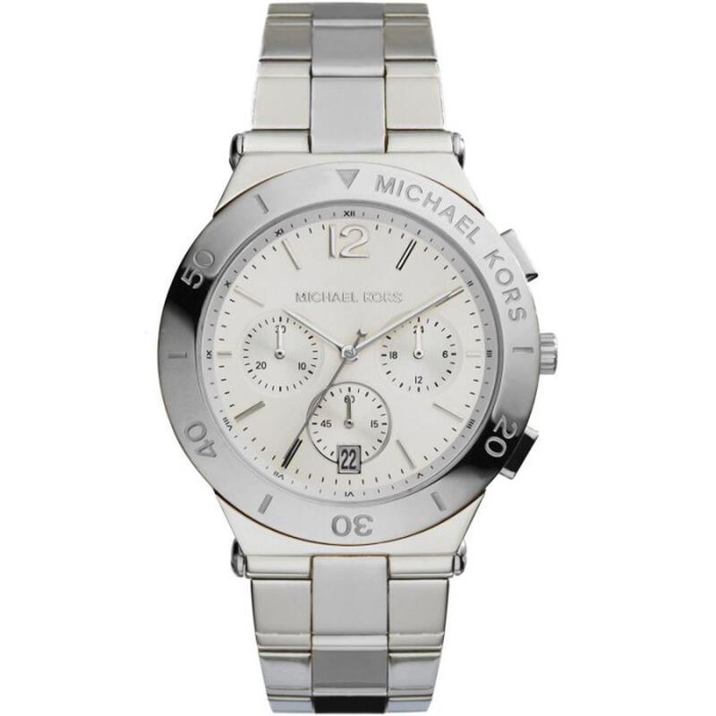 『Marc Jacobs旗艦店』美國代購 Michael Kors 銀色時尚高端大氣不鏽鋼三眼計時腕錶