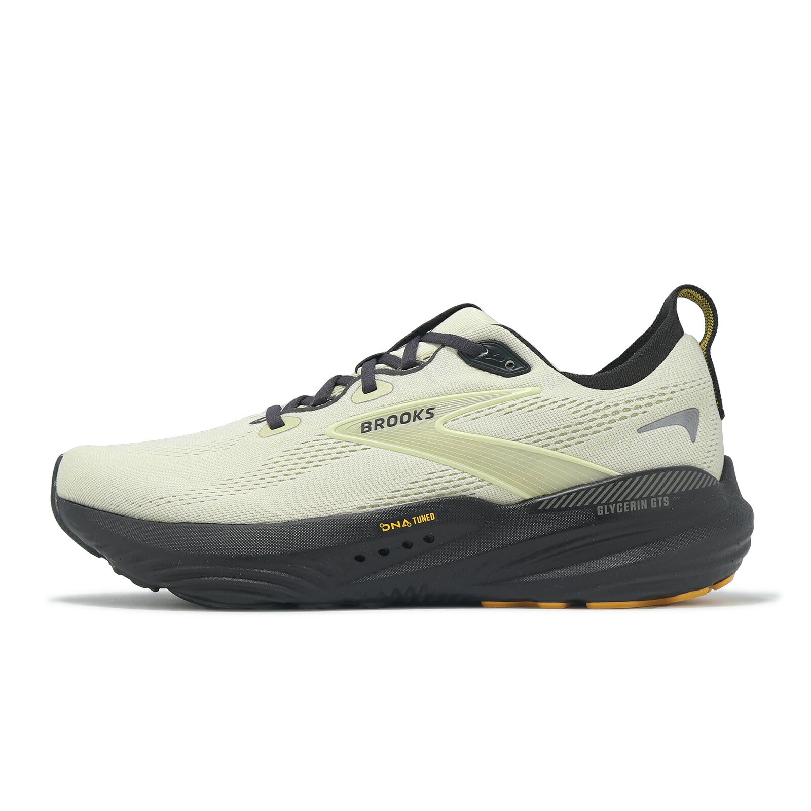 Brooks 慢跑鞋 Glycerin GTS 22 男鞋 米 黑 甘油GTS系列22代 氮氣中底 緩衝 運動鞋 1104461D152