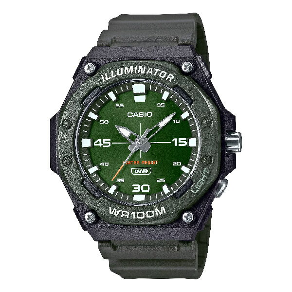 CASIO 卡西歐 MW-620H-3AV 清楚易見條形時標潮流腕錶 綠面 48.1mm｜樂天全館特惠中★指定刷卡回饋10%