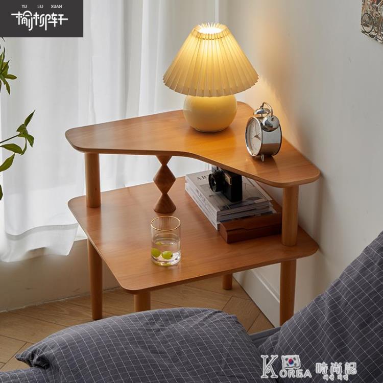 實木邊几簡約現代客廳小茶几創意方幾角幾沙發邊櫃邊桌床頭小桌子