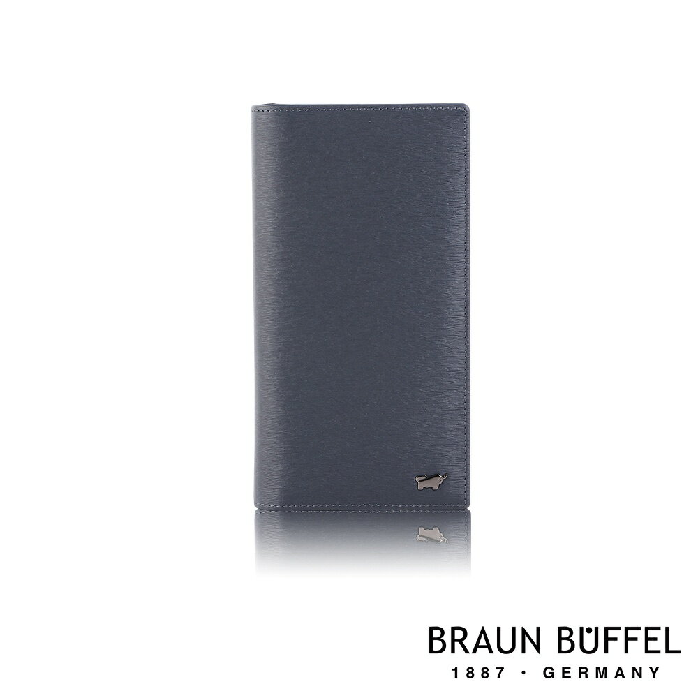 【BRAUN BUFFEL 德國小金牛】台灣總代理 波索 15卡拉鍊零錢袋長夾(網路限定)-藍/BF386-631-NY