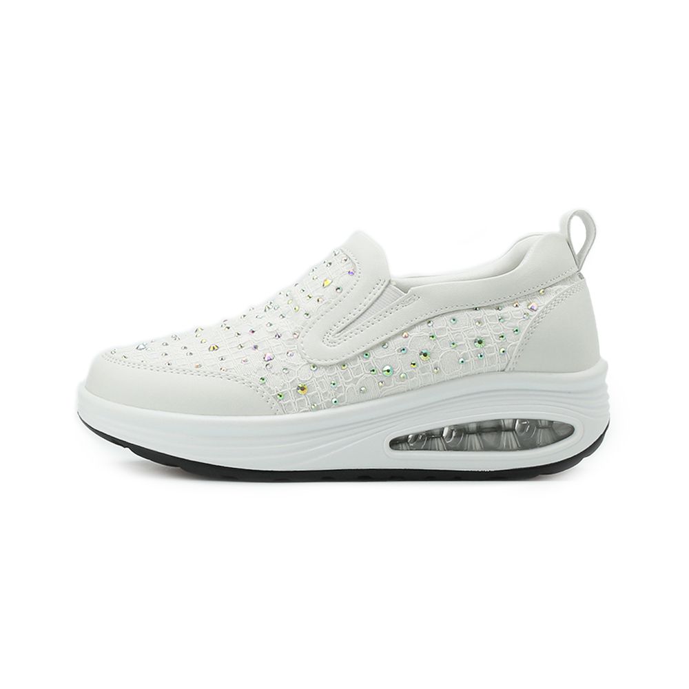 LUZZI 蕾絲鑽氣墊鞋 白 女鞋