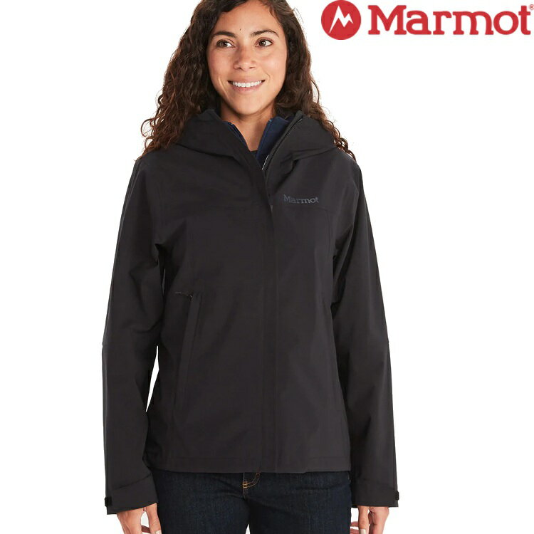 Marmot 土撥鼠 PreCip Pro 3L 女款 彈性防水透氣外套/雨衣 M12389 0001 黑
