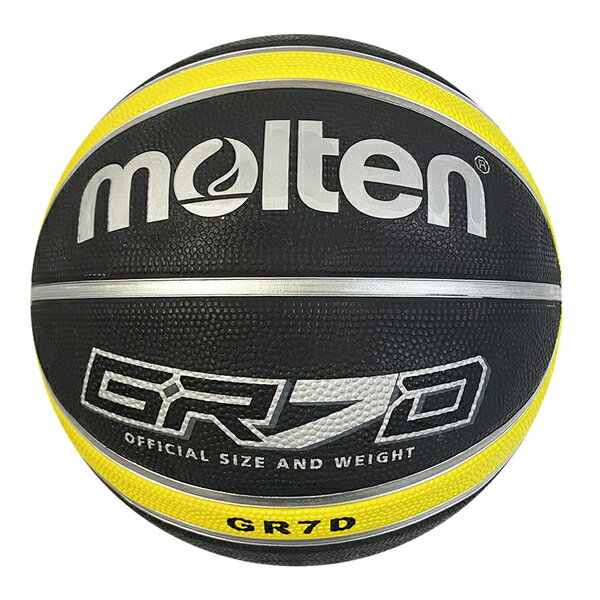 Molten [BGR7D-KY] 籃球 7號 男子 室外 大學 橡膠 深溝 12片貼 彈力 韌性 抓感 黑黃