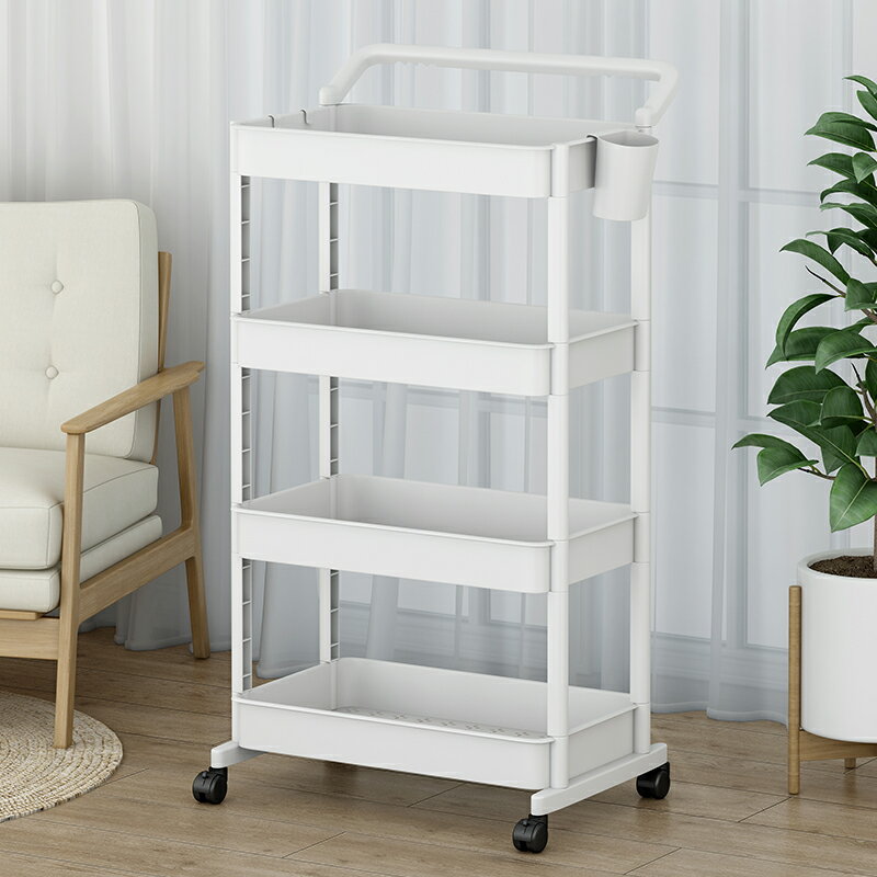 小推車置物架落地廚房浴室移動零食衛生間多層臥室床頭收納儲物架 4