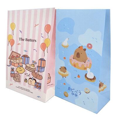 立體禮物袋(中)4入-奶油家族/卡皮胖拉【九乘九購物網】