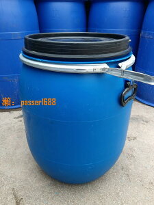 【可開發票】二手加厚法蘭桶塑料化工桶廢液密封泔水發酵素圓桶100升