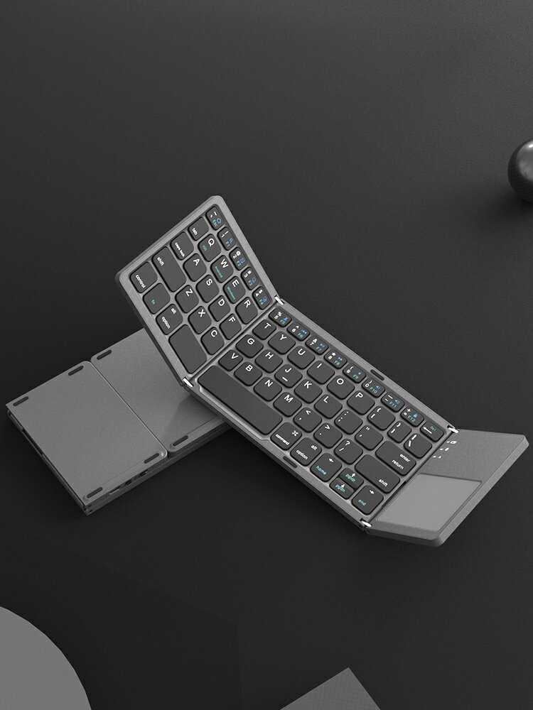 鍵盤 折疊藍芽鍵盤無線超薄靜音手機平板電腦筆記本適用安卓ipad蘋果華為辦公專用帶觸摸板便攜式迷你小型鍵盤【MJ193620】