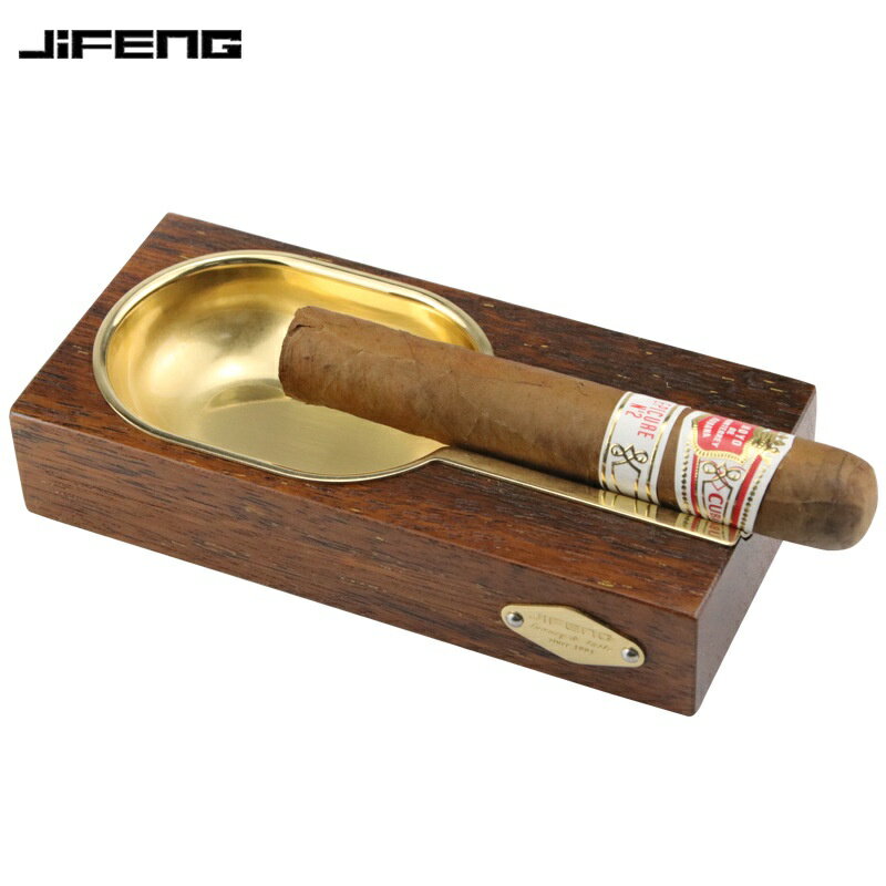 原廠 下殺JIFENG雪茄煙灰缸金屬不鏽鋼便攜式大號實木客廳家用滅煙器菸灰缸