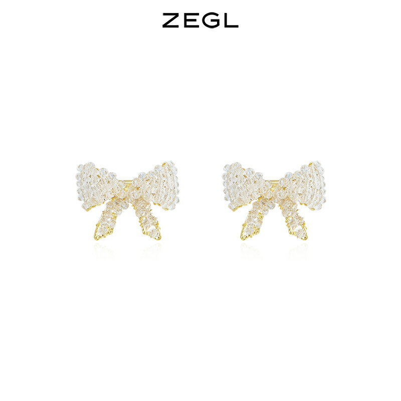 ZEGL精致蝴蝶結耳釘女小眾設計感耳環2021年新款潮925銀針耳飾品