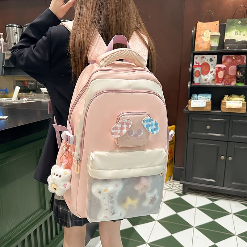 書包女生初中生超大容量高中學生小學1-3-6年級輕便防潑水雙肩包