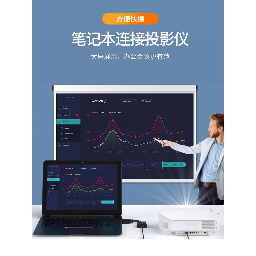 【優選百貨】VGA轉HDMI線臺式電腦連顯示器轉換頭帶音頻電視投影儀轉換器HDMI 轉接線 分配器 高畫質