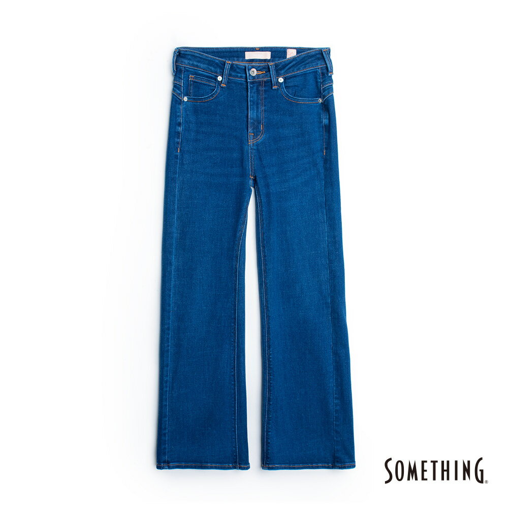 SOMETHING 女款 蜜桃翹臀9分丹寧靴型褲 (酵洗藍)