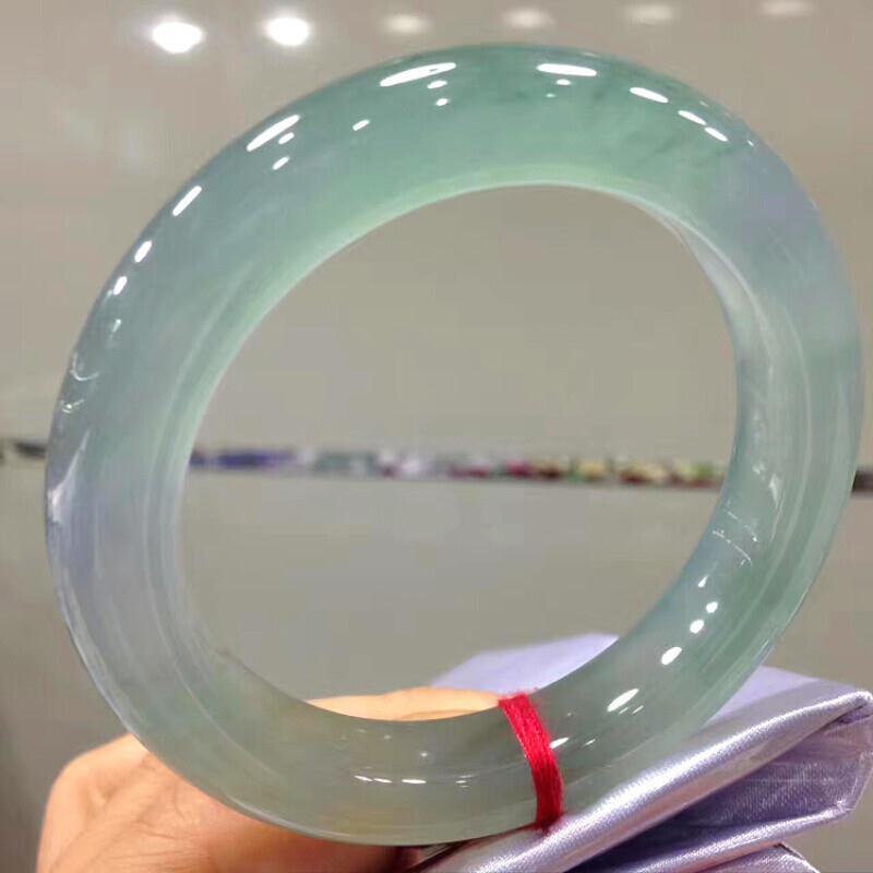 【現貨】冰種緬甸玉手鐲冰透玉鐲子晴水飄花翡翠處理鐲子油青晴綠手鐲送禮【北歐家居生活】