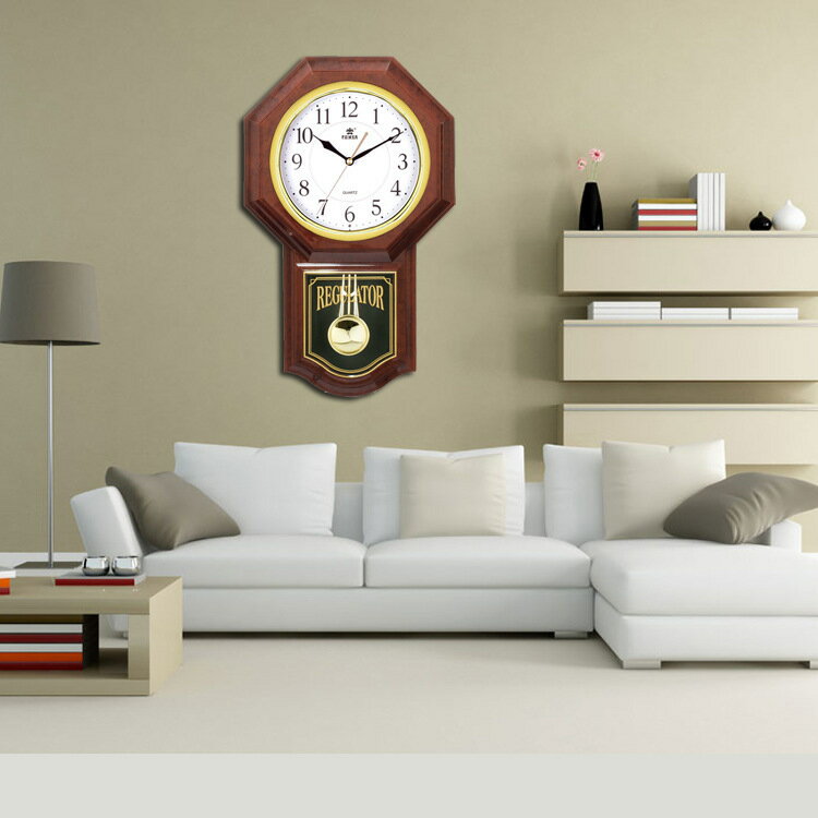 18英寸復古擺鐘中式歐式創意家用客廳音樂報時石英掛鐘