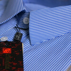 【CHINJUN/65系列】機能舒適襯衫-長袖/短袖、藍底細白線、T008-16、sT008-16(上班 標準 正式 紳士 面試)