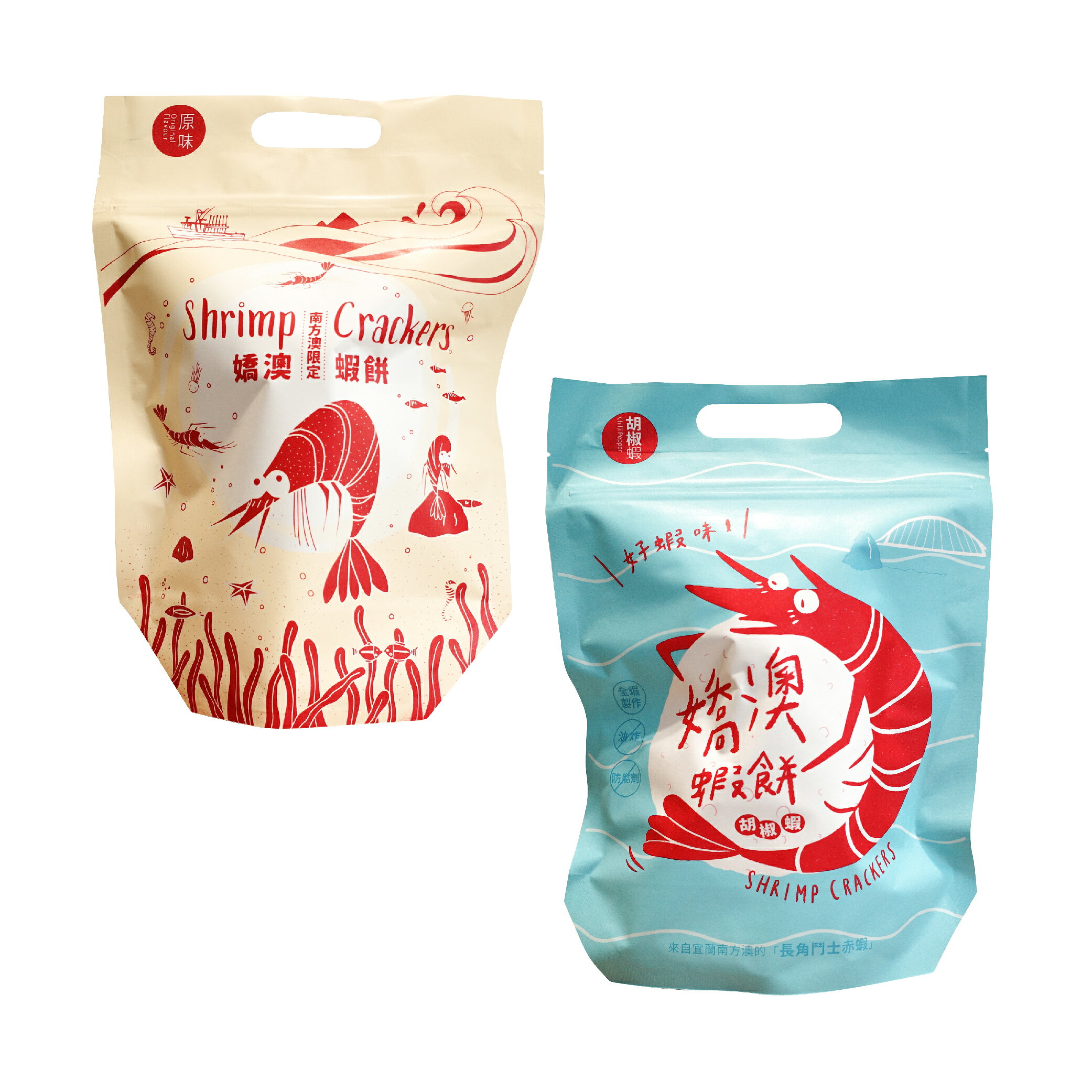 【蘇澳區漁會】嬌澳蝦餅-原味 / 胡椒蝦（辣）-42g