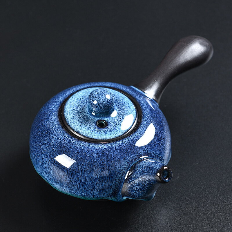 陶福氣 創意天目釉建盞茶壺 家用紫砂窯變釉泡茶壺沏茶器茶具茶壺