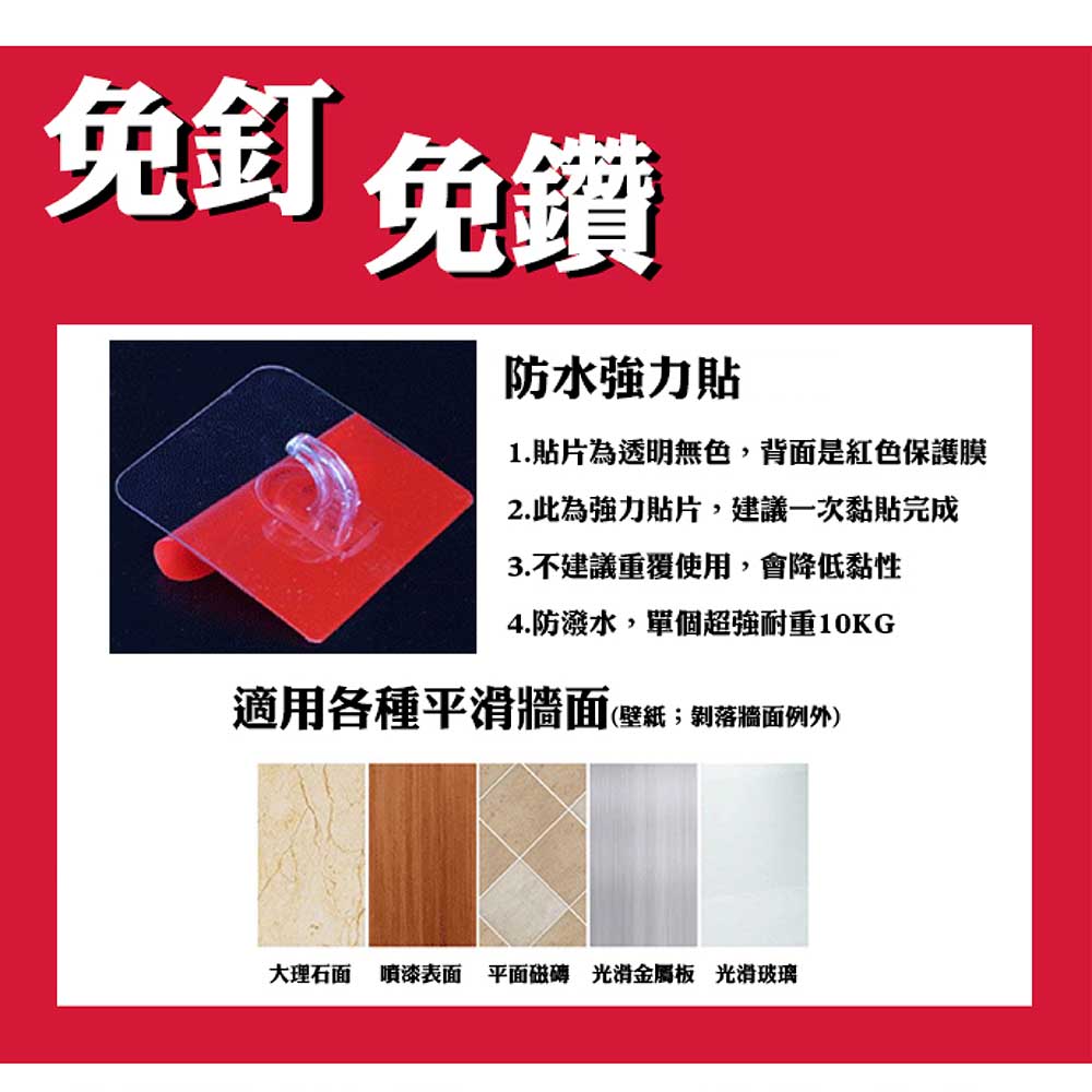 EC027BK 太空鋁三層四角籃 強力貼免鑽免釘 收納置物籃架 易利裝生活五金 2