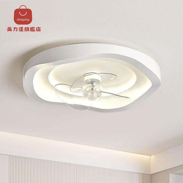 風扇燈 臥室現代簡約 2024新款餐廳吊扇燈 電扇 一體 燈兒童吸頂燈