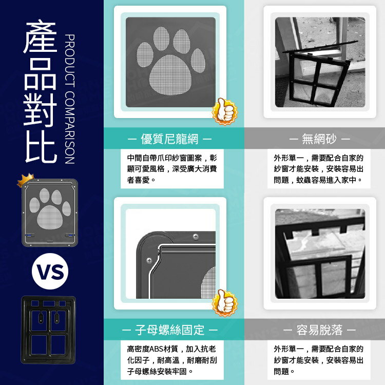 寵物紗窗門 多規格 優質尼龍網 防抓咬磁鐵定位 多功能寵物門 活動紗門 貓門狗門 貓洞狗洞【BE0209】《約翰家庭百貨 7