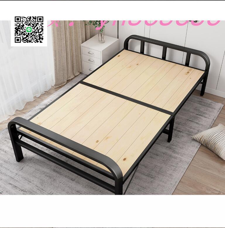 特價✅鐵架折疊床 1.2米家用簡易單人雙人床 折疊床實木床板雙人午睡陪護床鐵