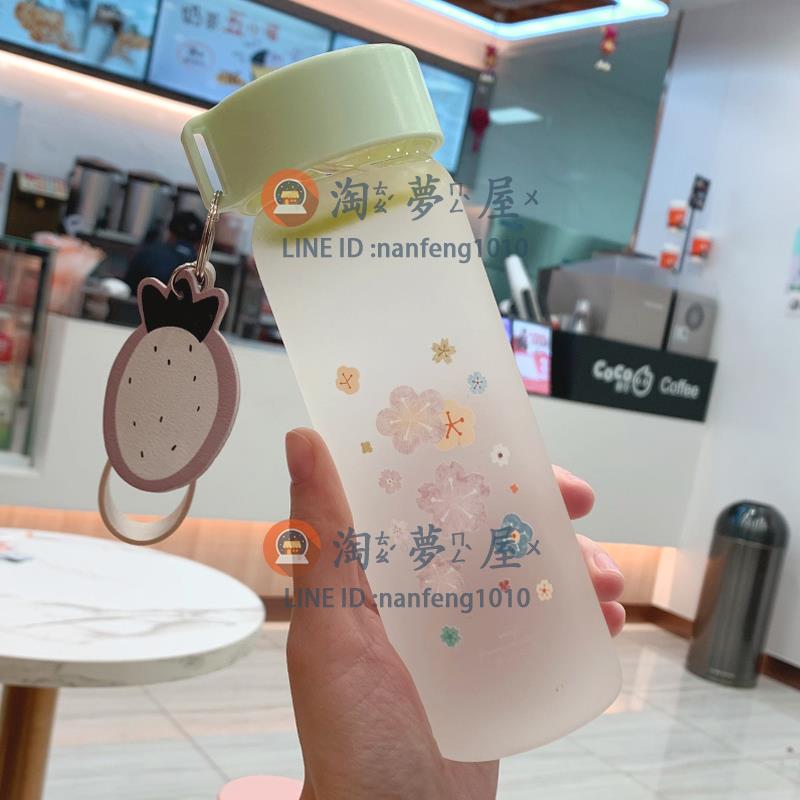 玻璃杯女學生韓版便攜水杯 創意潮流泫雅小花水瓶杯子【淘夢屋】