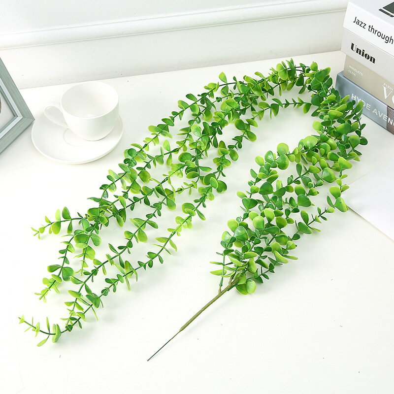 茉初仿真植物 尤加利壁掛塑膠假花庭院裝飾藤條尤加利葉子