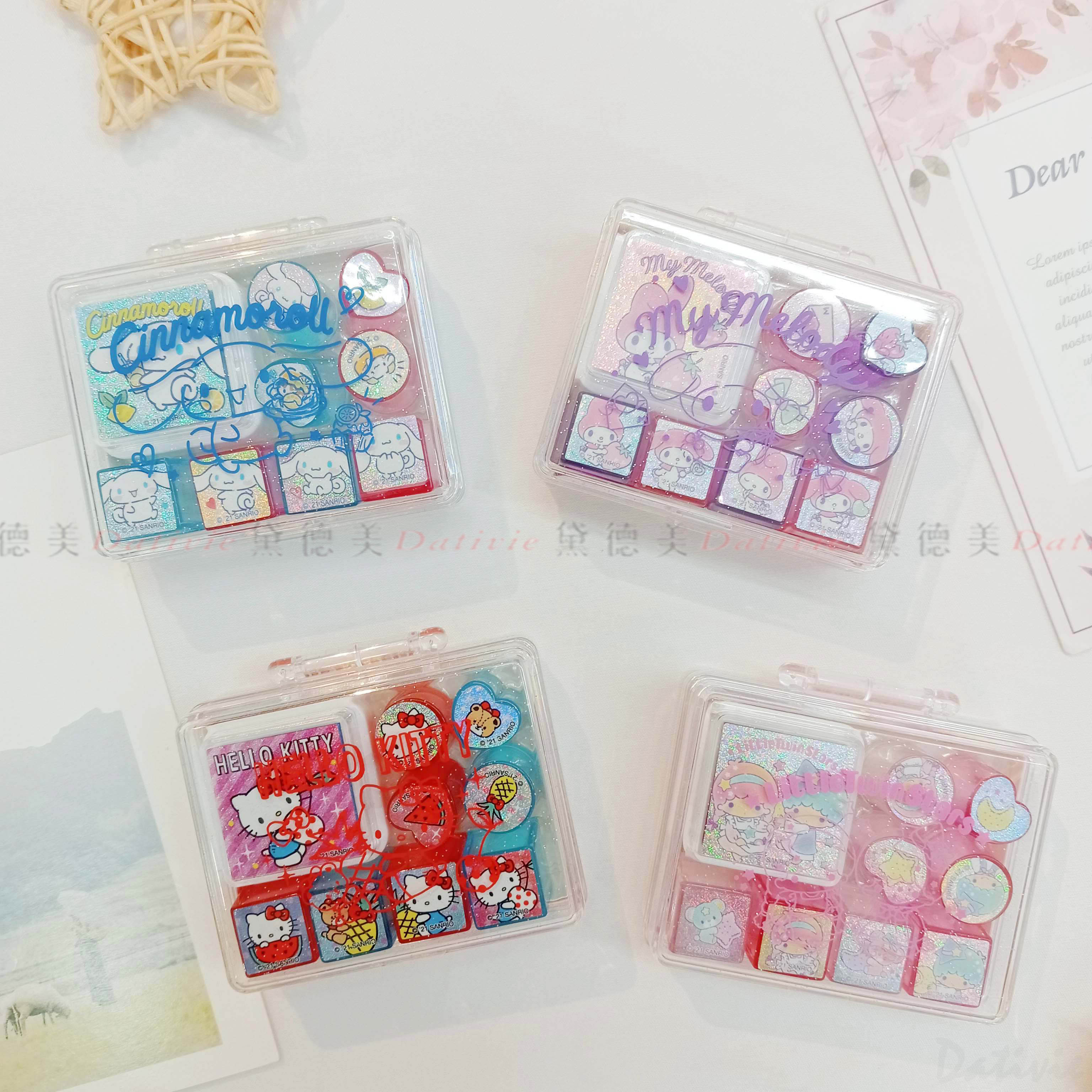 迷你盒裝印章組-美樂蒂 大耳狗 雙子星 三麗鷗 Sanrio 港版正版授權