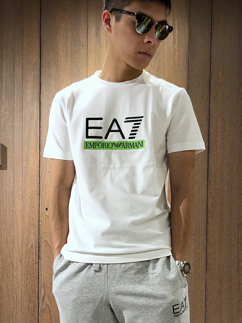 美國百分百【全新真品】Emporio Armani EA7 圓領 短袖 T恤 logo T-shirt 白色 J096