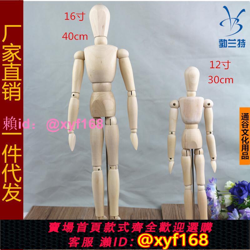 木質關節人 木頭人木偶 擺件 40cm人體結構模型 16寸木人美術用品