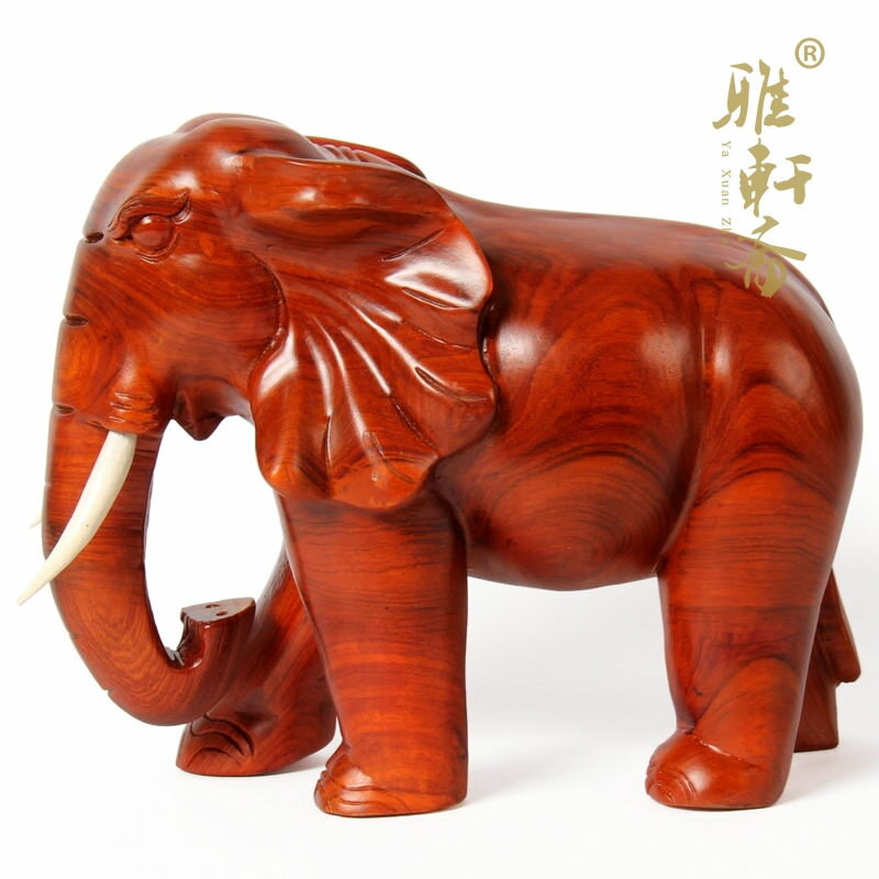 紅木工藝品木象 非洲花梨木雕刻紅木大象 實木質動物家居玄關擺件
