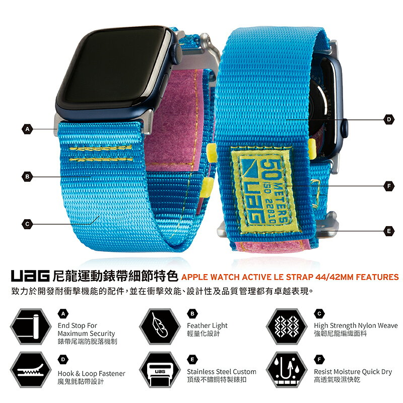 UAG 不鏽鋼 尼龍 腕帶 錶帶 替換帶 時尚錶帶 適用於Apple watch 42 44 mm 4