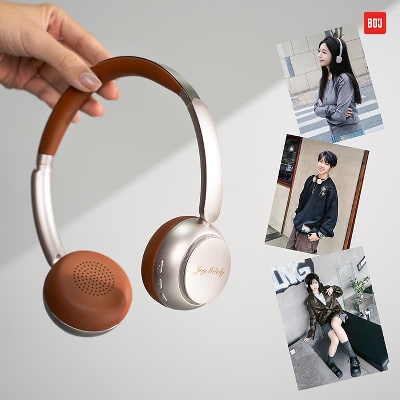 （爆款熱賣）（國際精品）【免運】BOJ H100 2025新款復古無線頭戴式耳機女生高顏值潮搭港美式