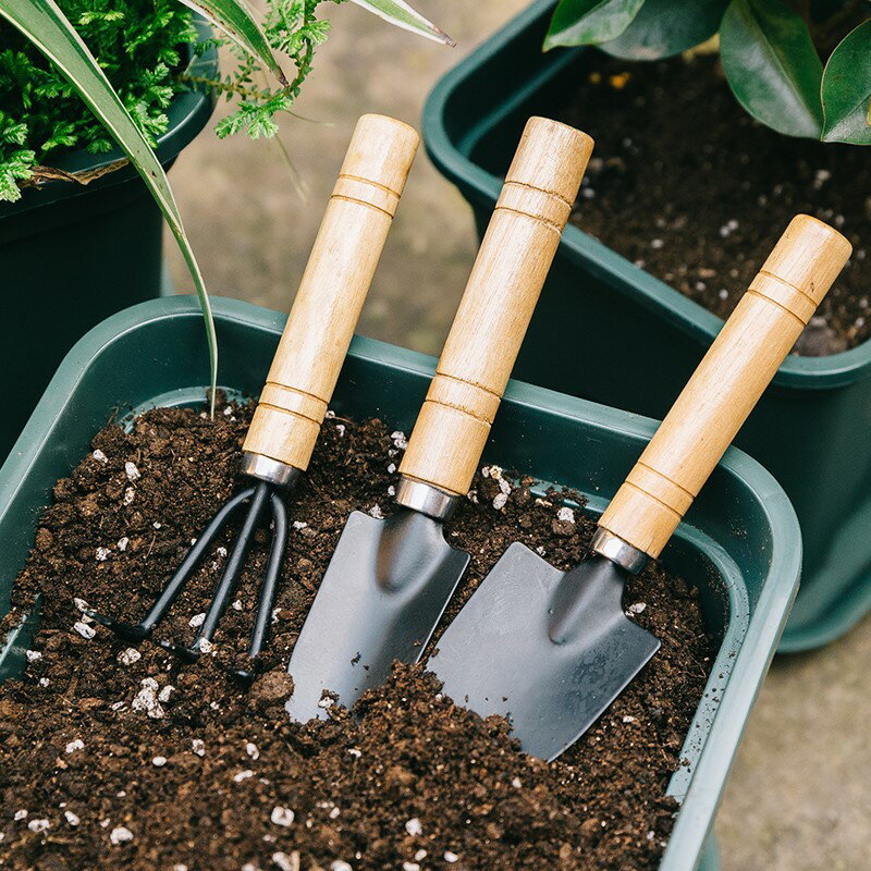 種花工具家用種菜養花園藝松土花鏟盆栽花藝種植神器三件套小鏟子
