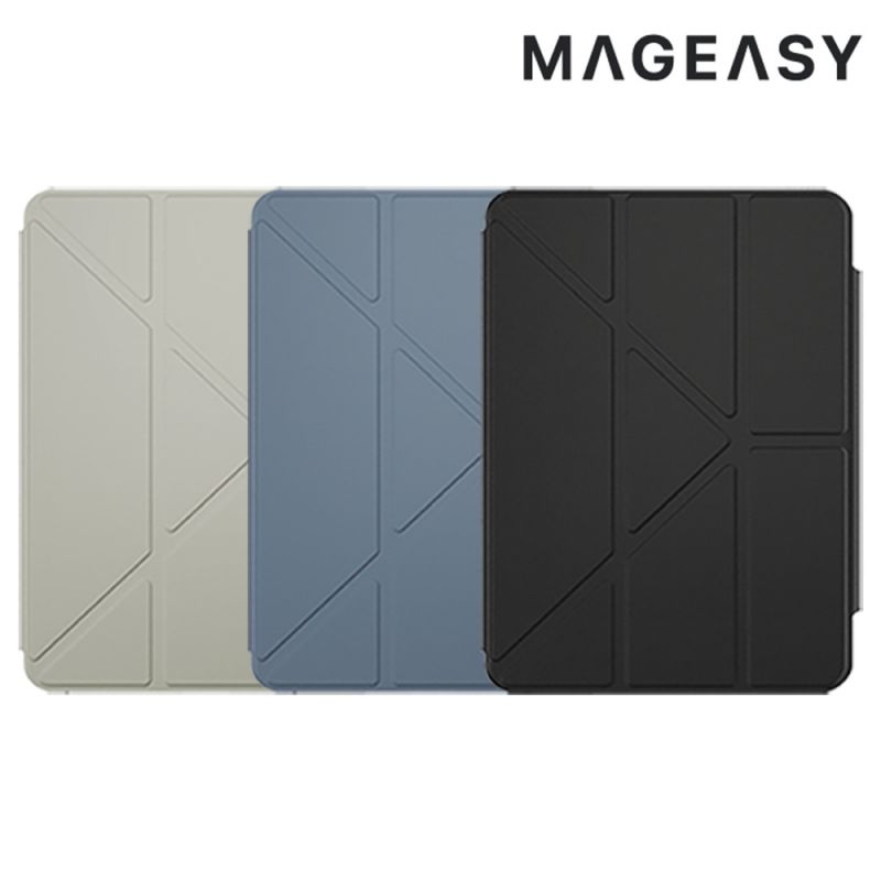 平板保護套 MAGEASY Apple iPad Pro 12.9 (2018~2022) FACET 全方位支架透明背蓋保護套 平板皮套【愛瘋潮】