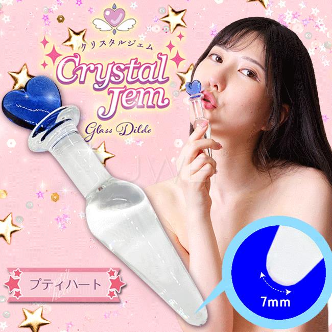 「送280ml潤滑液」日本原裝進口NPG．水晶寶石系列 藍色愛心玻璃按摩棒