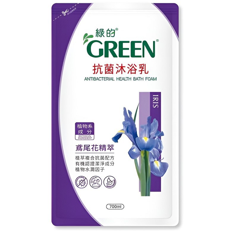 綠的 抗菌沐浴乳補充包-鳶尾花(700ml) [大買家]