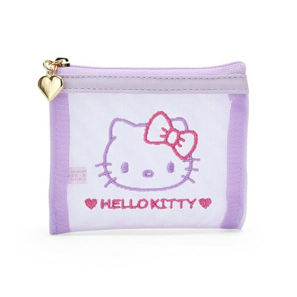 【震撼精品百貨】Hello Kitty 凱蒂貓~日本SANRIO三麗鷗 KITTY紗網拉鍊零錢包 (2023新生活)*82205