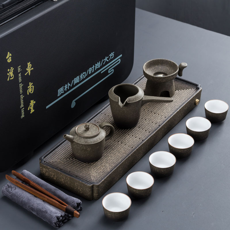 收納旅行功夫茶具套裝雙用茶盤家用簡約中式客廳禪意茶壺茶杯禮盒
