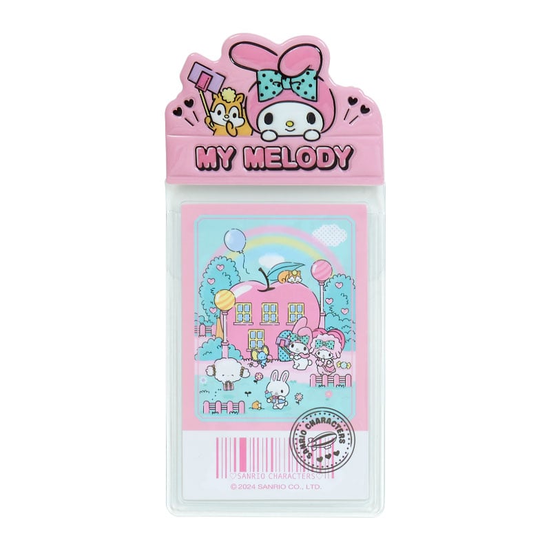 asdfkitty*美樂蒂遊樂園 別針夾式票卡套 證件套 悠遊卡套 車票套-日本正版商品