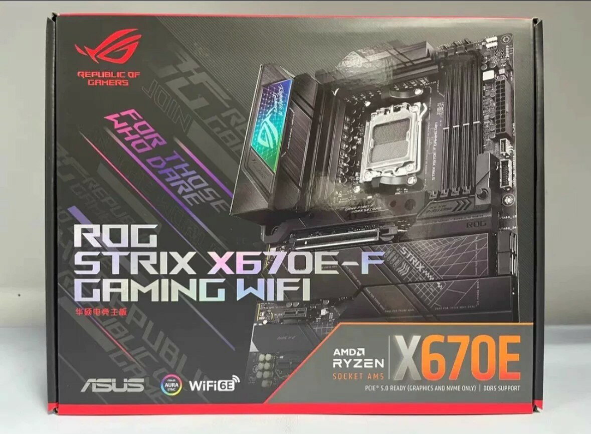 華碩ROG STRIX X670E-F GAMING WIFI主機板 AM5插槽 箱說齊全 庫存現貨 支援WiFi 6 電競主機板 電腦組裝 3A平台相容