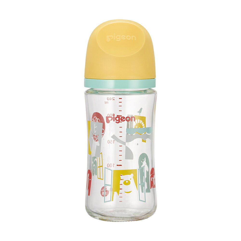 貝親 Pigeon第三代母乳實感玻璃奶瓶240ml(彩繪款)( P808010G動物園) 544元