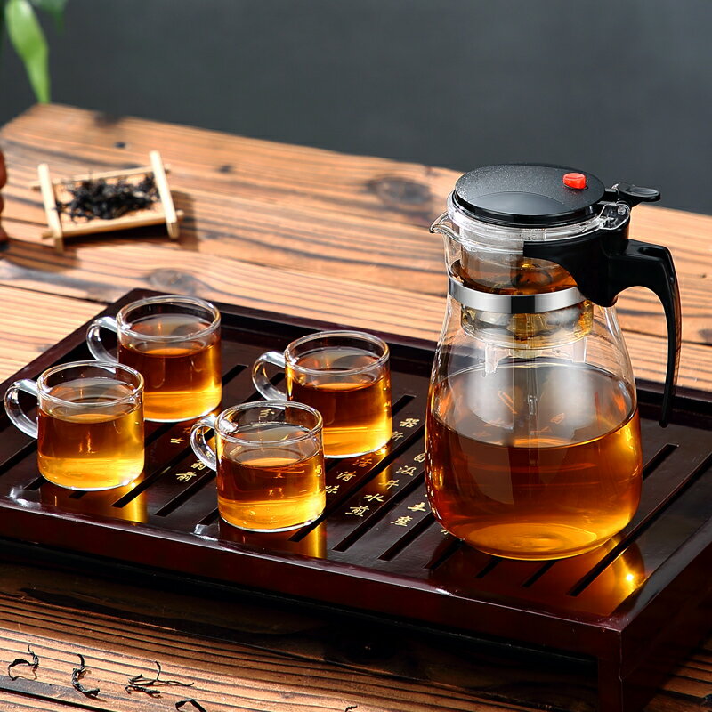 飄逸杯泡茶壺家用耐熱玻璃沖茶器一鍵過濾茶壺茶具套裝功夫沏茶壺