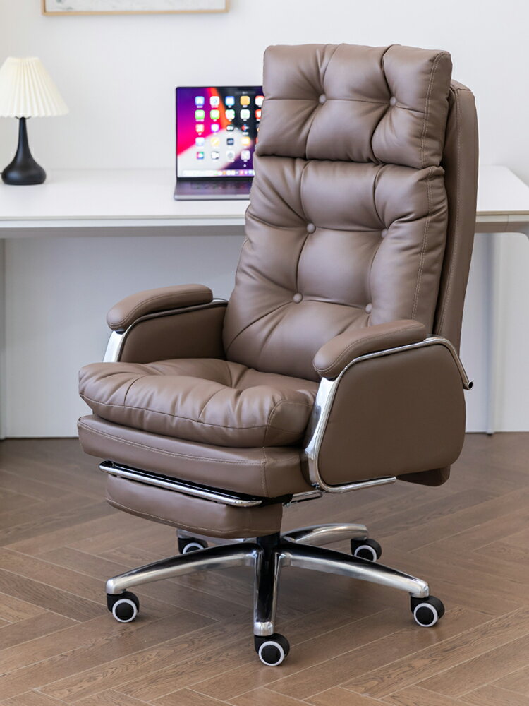 老板椅可躺真皮辦公椅舒適久坐沙發椅辦公室座椅家用電腦椅子