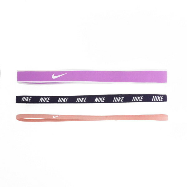 Nike [AC4453-645] 髮帶 混搭式 頭帶 運動 休閒 健身 矽膠固定 3入 紫 黑 粉紅